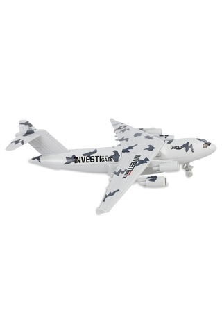 Diecast Metal Askeri Kargo Uçağı Gri Sesli Işıklı