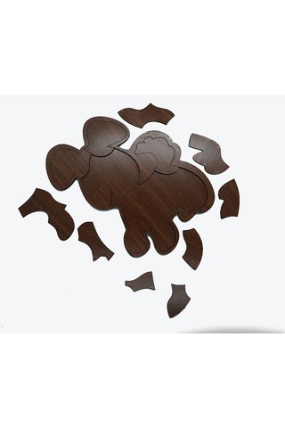 Çocuklar İçin Eğitici Ve Öğretici Ahşap Yapboz Puzzle Bul Tak Birleştirme Köpek 20x18cm