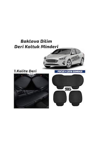 Ford Focus 4 2018- Sonrası Siyah Deri Oto Koltuk Minderi