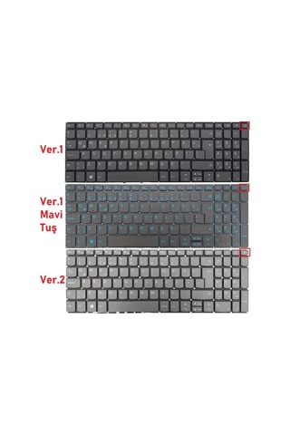 Lenovo 320-15ısk, 330-15ıkb Notebook Klavyesi, Laptop Tuş Takımı Füme Tr Işıklı / Mavi Tuş / Kl0046ldmv