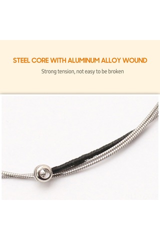 Yaozixa 1/2 Boy Gitar Teli Seti - 4 Adet - Alüminyum Sarılmış - Gümüş Renk - Ses Aktarımı İyi - Dayanıklı