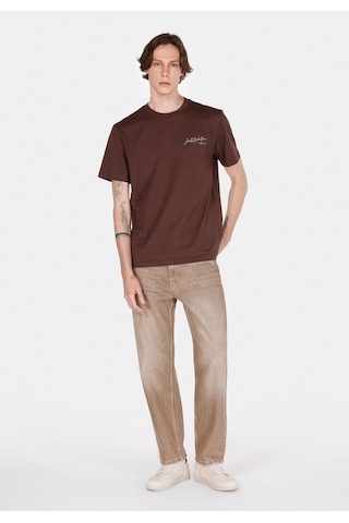 Colin's Colins Comfort Fit Yuvarlak Yaka Düz Erkek Kahverengi Kısa Kol Tişört Cl1072833 Q1.v1 Brw Kahverengi