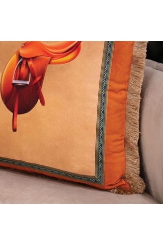 Saddle Desen Kadife Yastık/kırlent Dolgu Boncuk, Elyaf Uluslararası Yıkama Ve Solmama Sertifikası Çok Renkli
