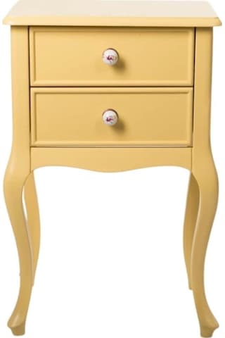 Roys Ahşap 2 Çekmeceli Masif Lake  Sarı Komodin  Telefonluk