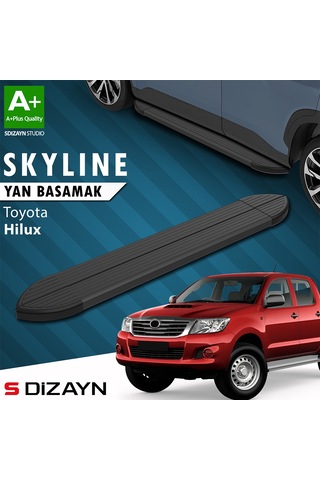 S-dizayn Toyota Hilux 7 Skyline Siyah Yan Basamak 203 Cm 2006-2015 A+ Kalite