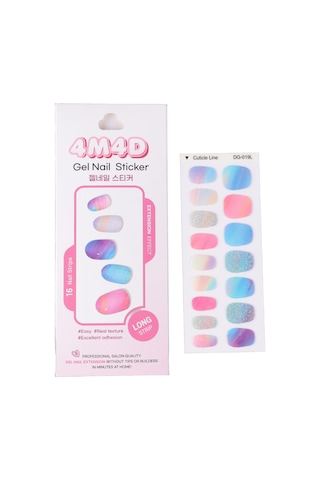 4m4d Sihirli Uzatılabilir Effect Jel Tırnak Sticker Gökkuşağı Neon Uzun