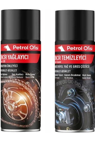 Petrol Ofisi Motosiklet Zincir Bakım Paketi Fırça Temizleyici Yağlayıcı