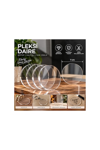 10 Adet 7 Cm Delikli Şeffaf Pleksi Daire 2.8mm Kalınlık Yuvarlak Akrilik Plaka Anahtarlık Süsleme Ve Kişiselleştirme İçin Pleksiglass