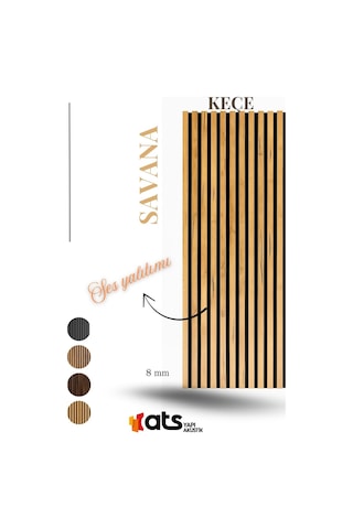 Savana Meşe Keçe Tabanlı Ses Yalıtımlı Duvar Paneli 60x280 Cm Akustik Dekoratif Panel 8 Mm Kalınlık Savanameşe
