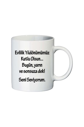 Evlilik Yıldönümü Hediyesi Isimli Ve Tarihli Kupa Bardak