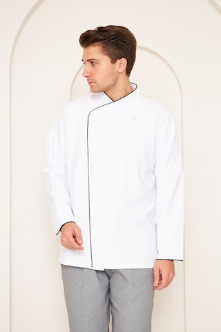 Aşçı Beyaz Ceket Beyaz Siyah Detaylı