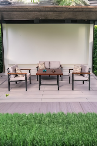 Neokas Bahce Mobilyası, Modern Balkon Mobilyası, Kafe Oturma Takımı, Teras Koltugu, 1+1+2+m Antrasit