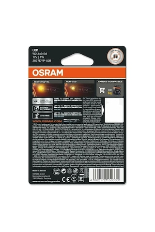 Osram T10 Led Turuncu Dipsiz Wy5w Park Ve Sinyal Ampülü 2827-02b Sku: Smg8690010190604 Açık Kahverengi