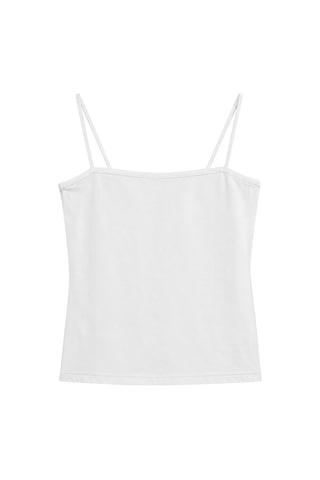 Vadon 1007 Kadın Pamuklu Slim Fit İnce Askılı Yumuşak Dokulu Basic Atlet Body Beyaz