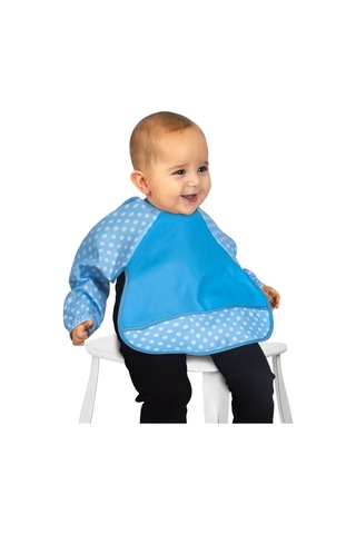 Sevi Bebe 54 Eko Kollu Mama Önlüğü Mavi