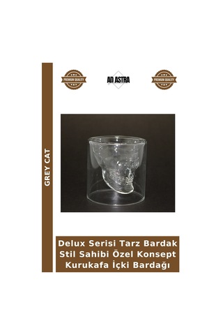 Delux Serisi Tarz Bardak Stil Sahibi Özel Konsept Kurukafa İçki Bardağı Çok Renkli