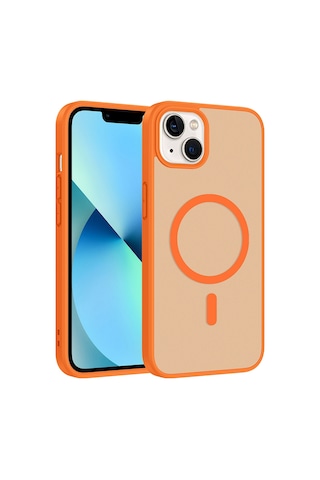 Zore Apple Uyumlu iPhone 13 Kılıf M-safe Şarj Özellikli Zore Babet Kapak - Siyah