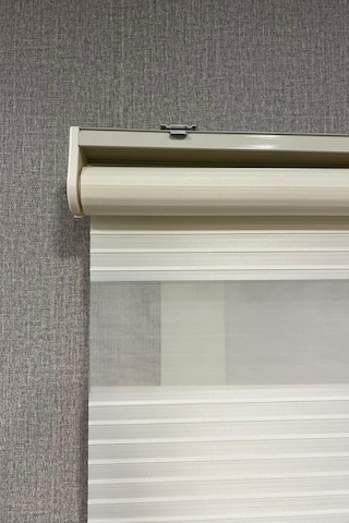 Zebra Stor Perde Geniş Plise Güneşlik Perde Krem Krem