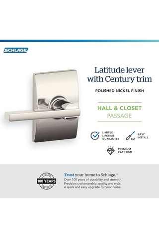 Century Collection Latitude Giriş Kolu Anahtar İle 1 Paket Parlatılmış Nikel Genel