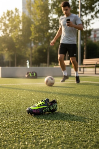 Modayak Walked Siyah Sarı Çorapsız Dişli Halı Saha Krampon Futbol Ayakkabısı Siyah