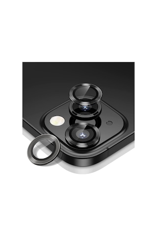 Apple Uyumlu iPhone 13 Mercek-Lens Kamera Koruyucu Siyah