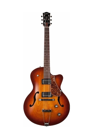 Godin 5th Avenue Cw Kingpin Iı Hb Hollowbody Elektro Gitar Cognac Burst