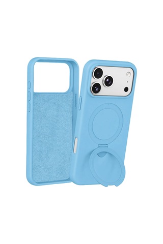 Newface Apple Apple iPhone Uyumlu 18 Pro Regal Magsafe Standlı Kapak - Sierra Blue