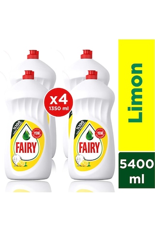 Fairy Limon Kokulu Sıvı Bulaşık Deterjanı 4 x 1350 ML