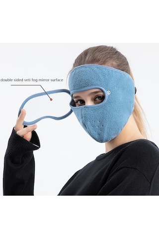 Trendooze Yeni Sıcak Sarsıntı Rüzgar Polar Mavi Maske Maske Korumalı Gözlük Geçirmez Buğu Binme El Mavi