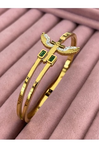 Yeni Sezon Altın Ve Gümüş Kaplama Melek Kanadı Çelik Bileklikler Gold - 605185488 Gold