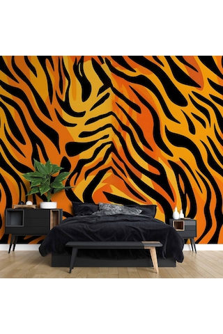 3 Boyutlu Leopar Motif Desenli Duvar Kağıdı 1 M²