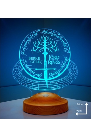 3D Yüzüklerin Efendisi, Lord of the Rings Kişiye Özel 3 Boyutlu Led Lamba