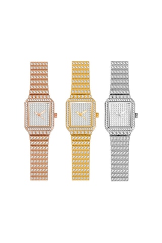 Sones Bınbond N321 Kare Temperament Metal 30m Su Geçirmez Kuvars Saat, Renk: Beyaz