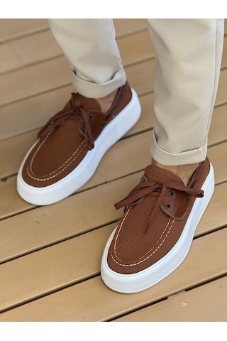 Roof Atelier Erkek Kahve Triko Kalın Taban Loafer Ayakkabı - 2602 - Triko Kahve