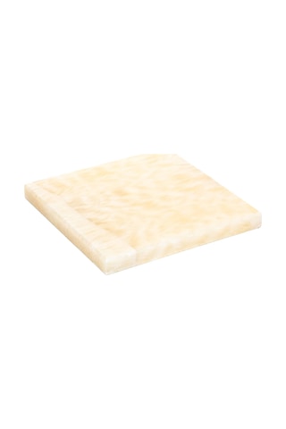 Dekoratif Sunumluk Beyaz Dalgalar Doğal Mermer Taş - 20x20 Cm