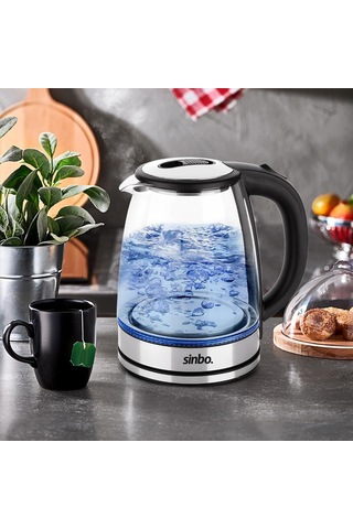 Cam - Ledli Kettle 1.8lt Gizli Rezistans - Kablosuz 360 Derece Gövde 1500w Sk-8033