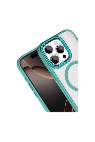 Joko Apple Apple iPhone Uyumlu 15 Pro Max Terea Magsafe Kapak - Koyu Yeşil
