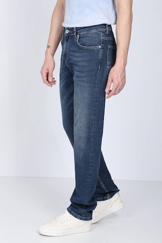 Erkek Koyu Mavi Rahat Kesim Jean Pantolon