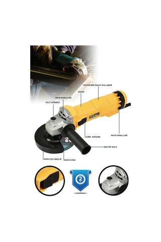 Assur ASR352 750 W 125 MM Avuç Taşlama Spiral Sarı