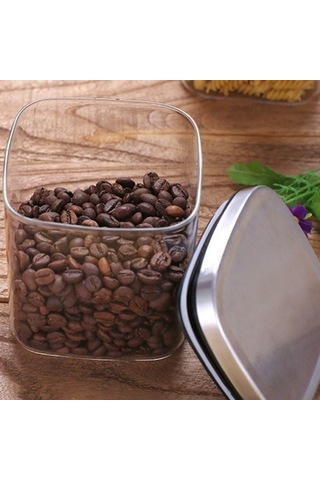 Deconox 450 Ml Metal Kapaklı Borosilikat Cam Kavanoz, Silikon Contalı Kuru Gıda Saklama Kabı, Kahve Sku: Smg8690010158598 Açık Gri