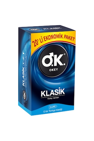 Okey Klasik Prezervatif + Okey Rötar Prezervatif  2 x 20'li