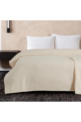 Maxstyle Spring %100 Pamuk Çift Kişilik Pike Bej 220x230 Cm Renkli