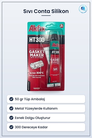 Sıvı Conta Silikon 50 Gr Yüksek Isıya Dayanıklı Derece Otomotiv M Kırmızı