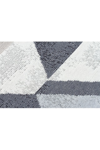 Beıge Black Yıkanabilir Çift Taraflı Modern Desenli Dokuma Kilim