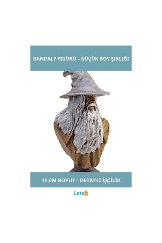 Detaylı Tasarımlı Polyester Şapkalı Gandalf Küçük Boy 12 Cm Figür 1 Adet