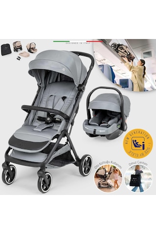 Elele Cabina Kabin Tipi Travel Sistem Bebek Arabası Gri