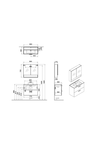 VitrA Mia Banyo Dolabı Seti 80 Cm Beyaz 66050 Beyaz