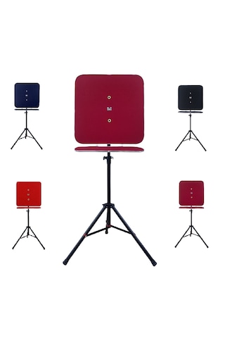 Raf Düzenekli Tripod Ayaklı Kare Dart Arkalık, Bordo