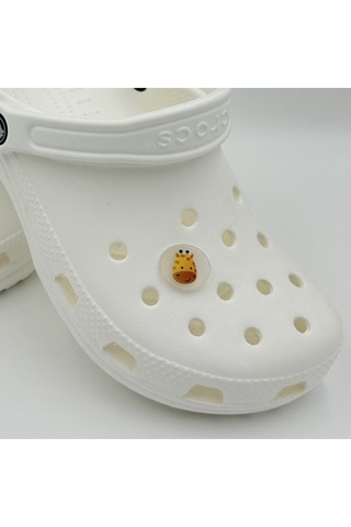 Crocs Terlik Süsü Ve Aksesuarı , Çanta Süsü Renkli Jibbitz Dijital Zürafa 01 Görselli Figür Aksesuarı Sarı-turuncu