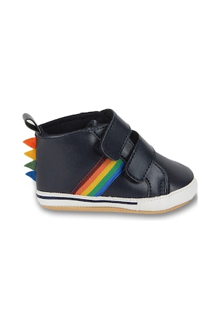 First Step Dino Şeritli Patik Bebek Patik Kışlık, Anaokulu, Kreş, Ev Günlük Ayakkabı G-2358-LACIVERT Lacivert